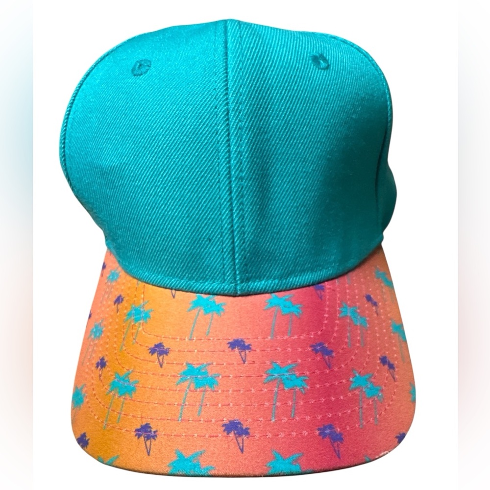 Lids Teal and Orange Palm Tree Cap